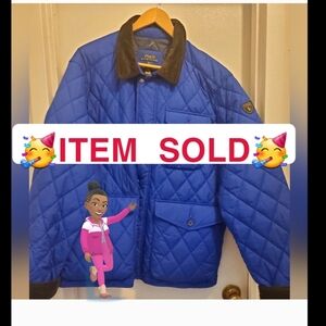Polo by Ralph Lauren Men's Royal Blue Quilted Puffer Jacket. Perfect For Fall🍂